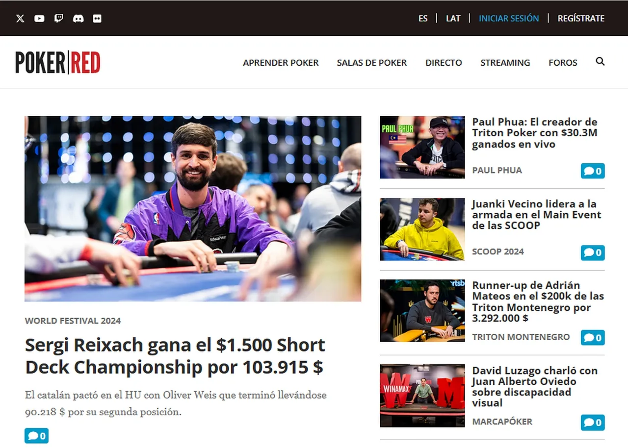 Poker-red website screenshot