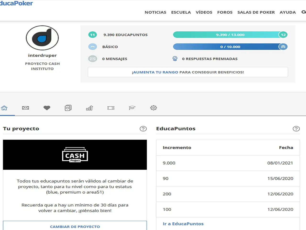 Portfolio Interdruper - webs Drupal - Educapoker.com