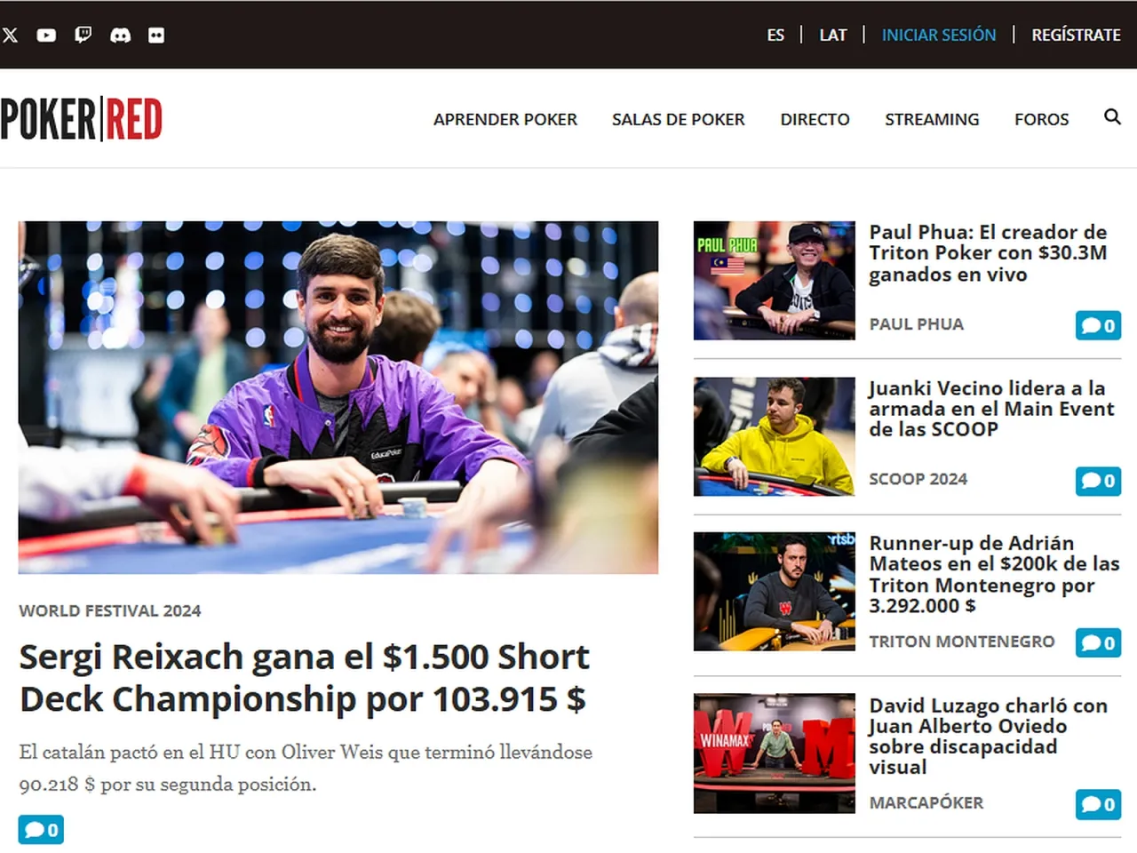 Poker-red website screenshot